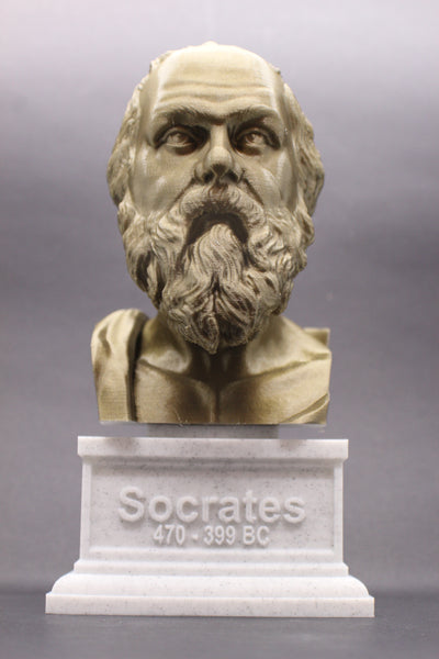 Socrates Greek Philosopher Sculpture Bust on Box Plinth