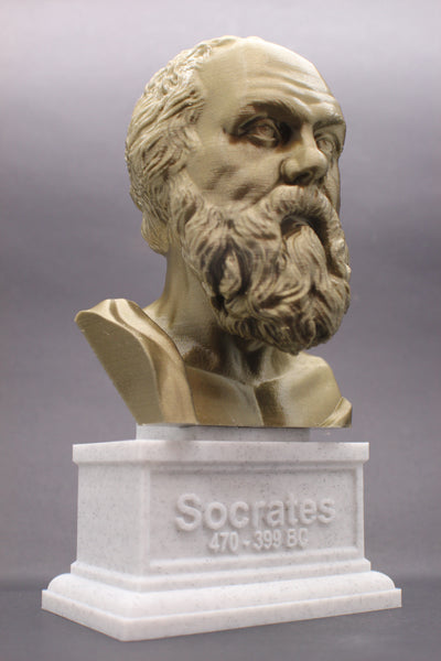 Socrates Greek Philosopher Sculpture Bust on Box Plinth