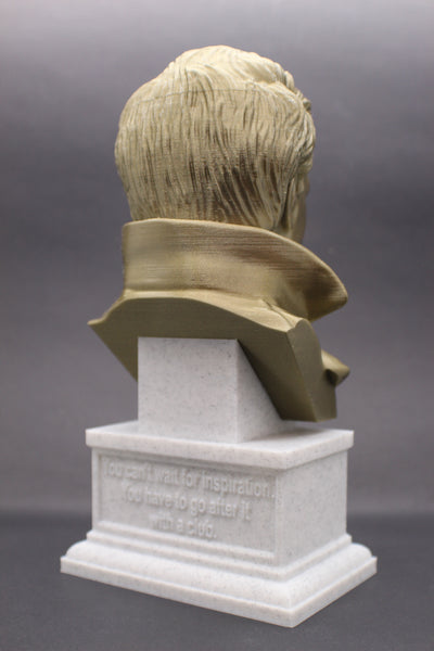 Jack London, Famous American Novelist, Sculpture Bust on Box Plinth