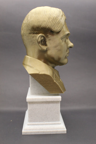 Alan Turing Famous English Mathematician and Computer Scientist Sculpture Bust on Box Plinth