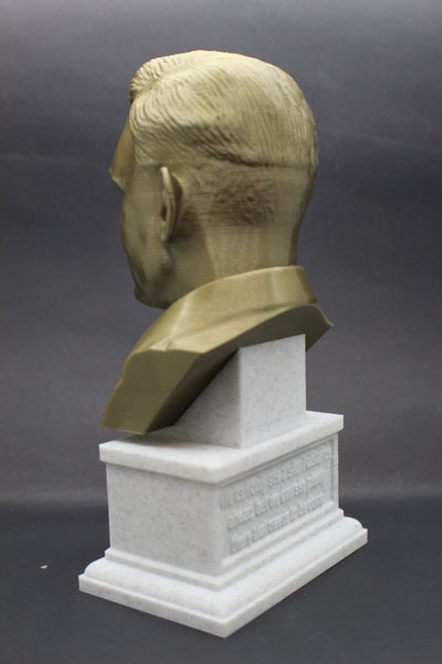 Alan Turing Famous English Mathematician and Computer Scientist Sculpture Bust on Box Plinth