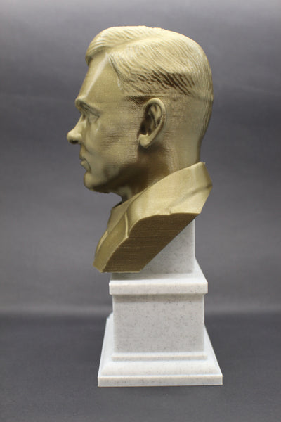 Alan Turing Famous English Mathematician and Computer Scientist Sculpture Bust on Box Plinth