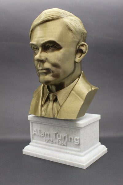 Alan Turing Famous English Mathematician and Computer Scientist Sculpture Bust on Box Plinth