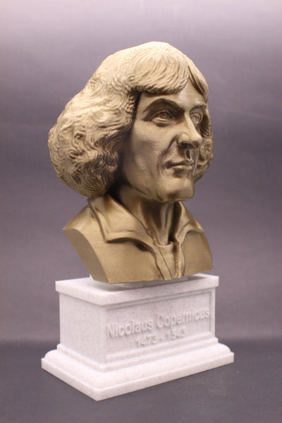 Nicolaus Copernicus Renaissance-era Polymath Sculpture Bust on Box Plinth