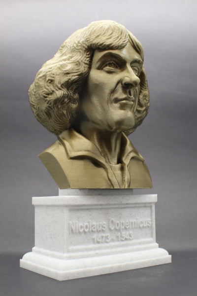 Nicolaus Copernicus Renaissance-era Polymath Sculpture Bust on Box Plinth
