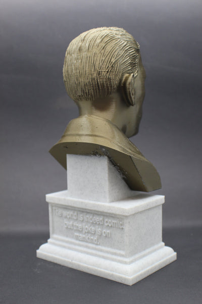 HP Lovecraft, Famous American Writer, Sculpture Bust on Box Plinth