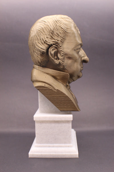 Eli Whitney Famous American Inventor Sculpture Bust on Box Plinth