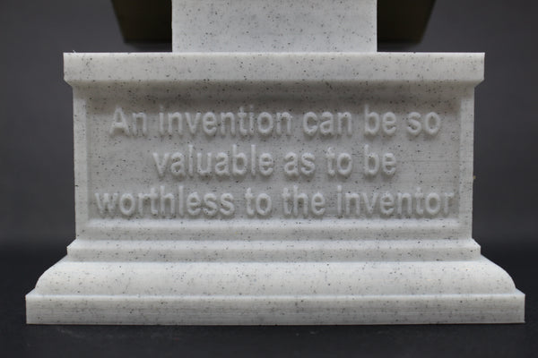 Eli Whitney Famous American Inventor Sculpture Bust on Box Plinth