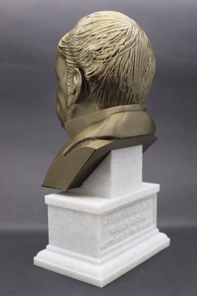 Eli Whitney Famous American Inventor Sculpture Bust on Box Plinth
