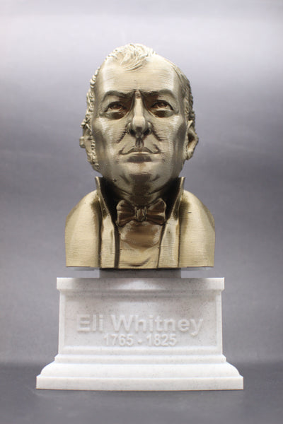 Eli Whitney Famous American Inventor Sculpture Bust on Box Plinth