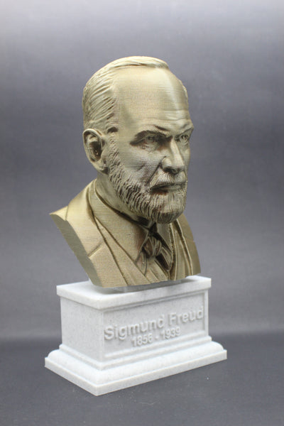 Sigmund Freud Famous Austrian Neurologist and founder of Psychoanalysis Sculpture Bust on Box Plinth
