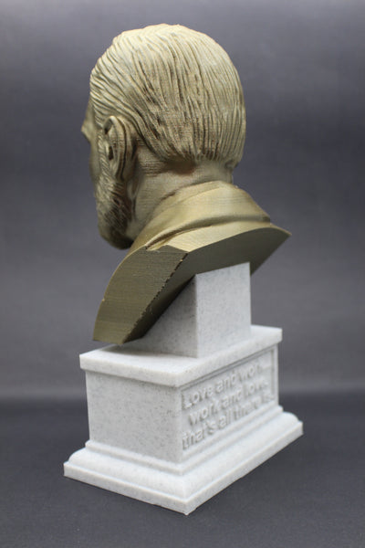 Sigmund Freud Famous Austrian Neurologist and founder of Psychoanalysis Sculpture Bust on Box Plinth