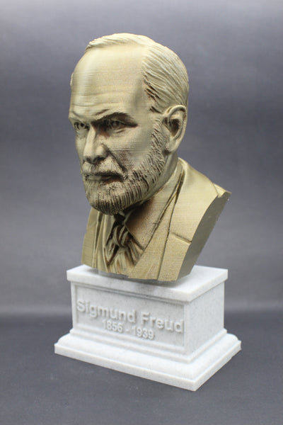 Sigmund Freud Famous Austrian Neurologist and founder of Psychoanalysis Sculpture Bust on Box Plinth