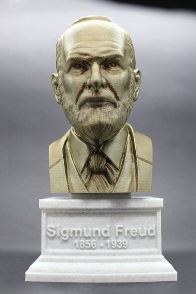 Sigmund Freud Famous Austrian Neurologist and founder of Psychoanalysis Sculpture Bust on Box Plinth