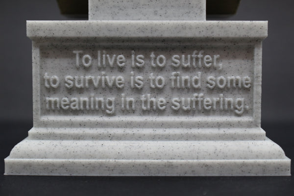 Friedrich Nietzsche, Famous German Writer and Philosopher, Sculpture Bust on Box Plinth