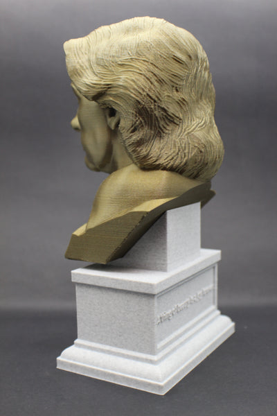 John Keats, Famous English Romantic Poet, Sculpture Bust on Box Plinth