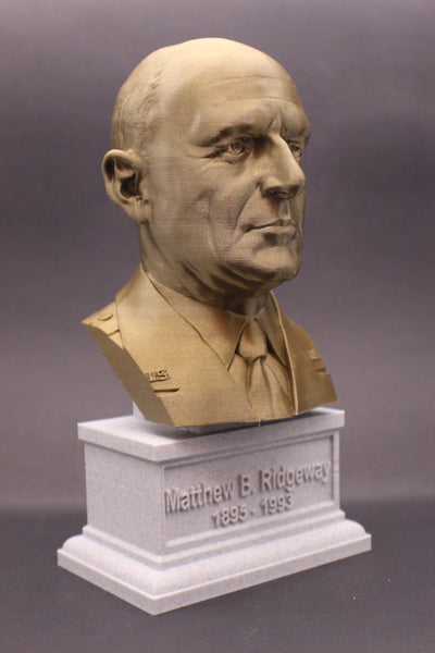 Matthew B Ridgeway Legendary US Army General Sculpture Bust on Box Plinth