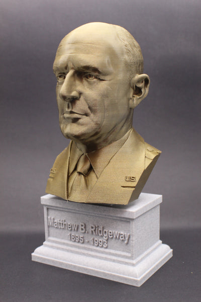 Matthew B Ridgeway Legendary US Army General Sculpture Bust on Box Plinth