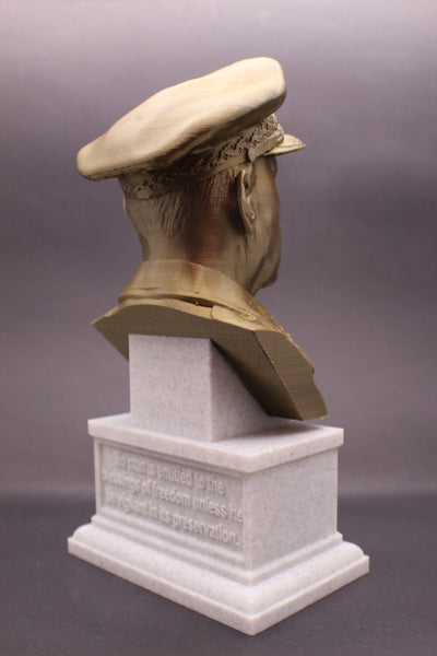 Douglas MacArthur Legendary US Army General Sculpture Bust on Box Plinth