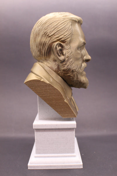 Bram Stoker, Famous Irish Writer, Sculpture Bust on Box Plinth