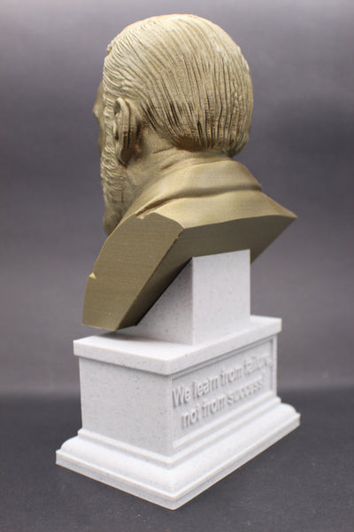 Bram Stoker, Famous Irish Writer, Sculpture Bust on Box Plinth