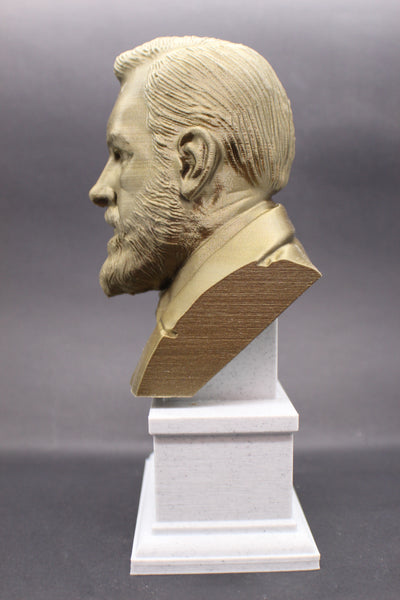 Bram Stoker, Famous Irish Writer, Sculpture Bust on Box Plinth