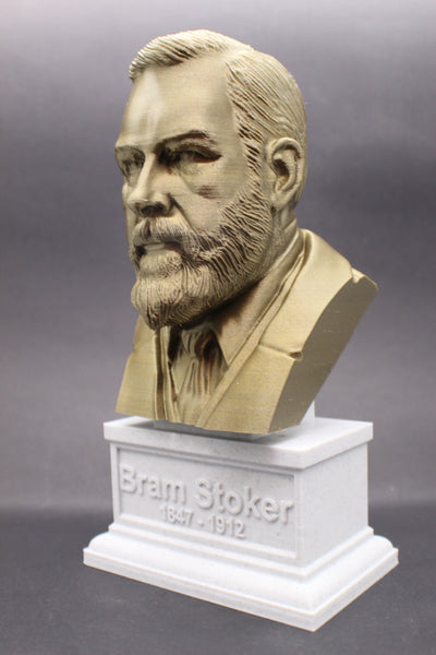 Bram Stoker, Famous Irish Writer, Sculpture Bust on Box Plinth