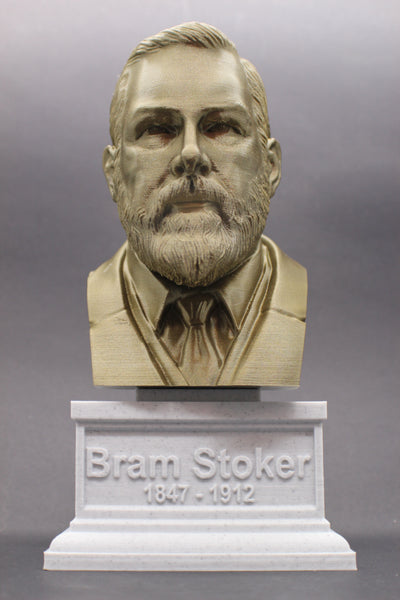 Bram Stoker, Famous Irish Writer, Sculpture Bust on Box Plinth