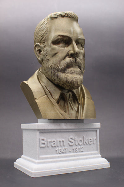 Bram Stoker, Famous Irish Writer, Sculpture Bust on Box Plinth