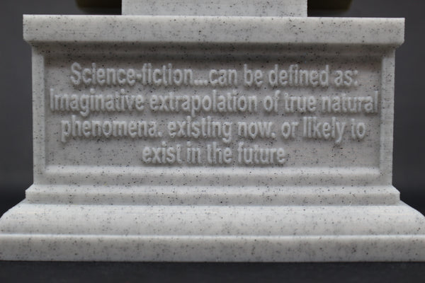 Hugo Gernsback, Famous American Writer, Sculpture Bust on Box Plinth