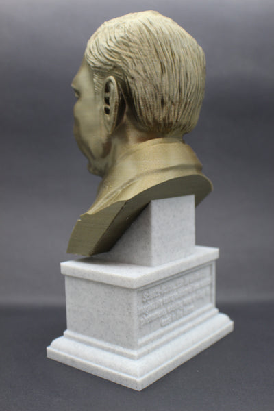 Hugo Gernsback, Famous American Writer, Sculpture Bust on Box Plinth