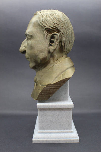 Hugo Gernsback, Famous American Writer, Sculpture Bust on Box Plinth