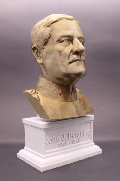 John Pershing Legendary US Army General and General of the Armies Sculpture Bust on Box Plinth