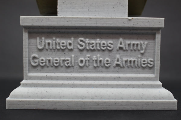 John Pershing Legendary US Army General and General of the Armies Sculpture Bust on Box Plinth