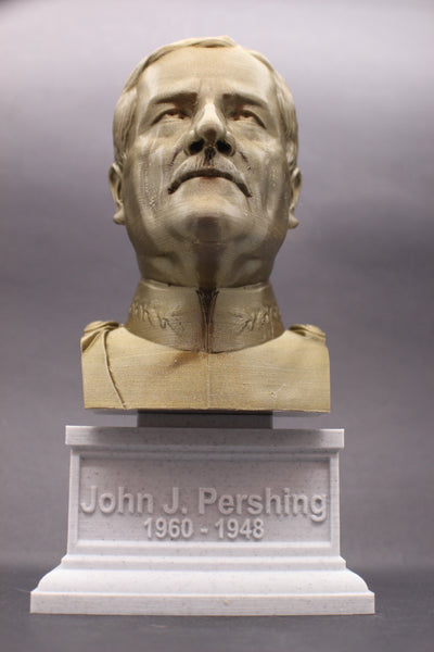 John Pershing Legendary US Army General and General of the Armies Sculpture Bust on Box Plinth