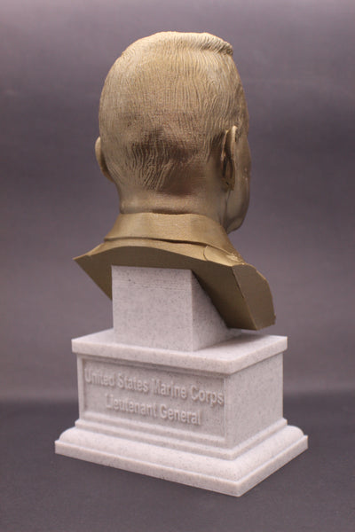 Lewis Burwell "Chesty" Puller Legendary US Marine Corps General Sculpture Bust on Box Plinth