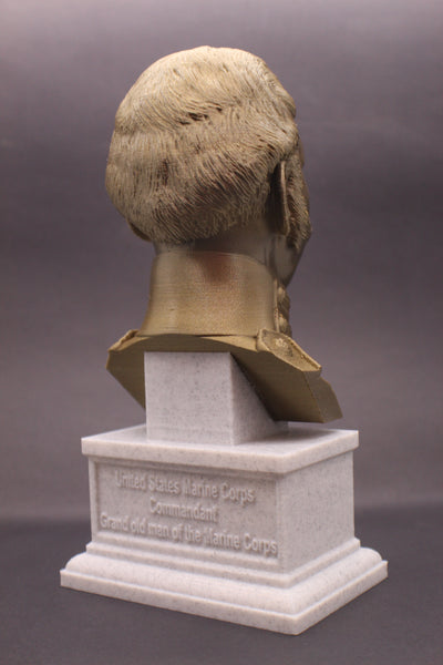 Archibald Henderson USMC "Grand old Man of the Marine Corps" Commandant Sculpture Bust on Box Plinth