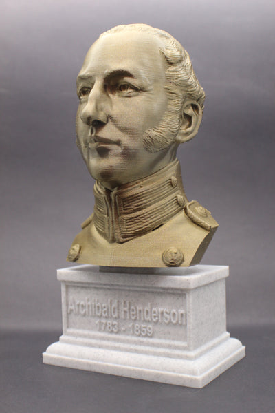 Archibald Henderson USMC "Grand old Man of the Marine Corps" Commandant Sculpture Bust on Box Plinth