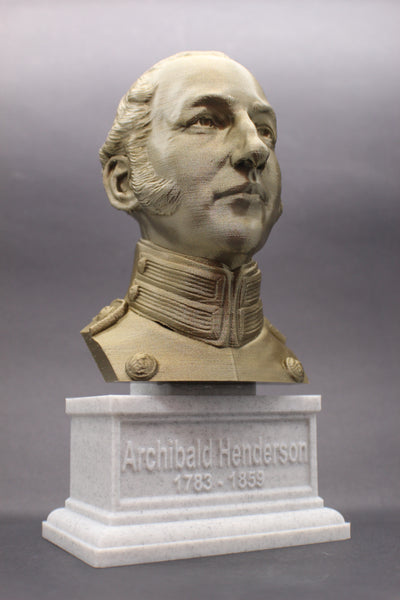 Archibald Henderson USMC "Grand old Man of the Marine Corps" Commandant Sculpture Bust on Box Plinth