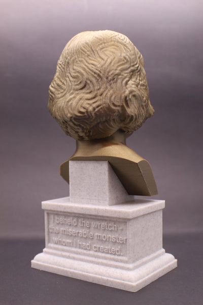 Mary Shelley, English Novelist, Sculpture Bust on Box Plinth