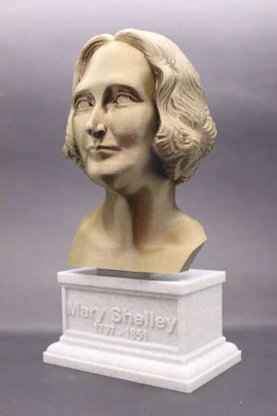 Mary Shelley, English Novelist, Sculpture Bust on Box Plinth