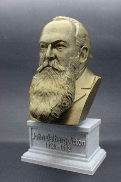 John Dalberg-Acton (Lord Acton), English Catholic Historian, Politician, and Writer, Sculpture Bust on Box Plinth