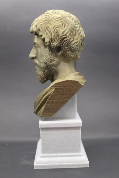 Marcus Aurelius Roman Emperor and Philosopher Sculpture Bust on Box Plinth