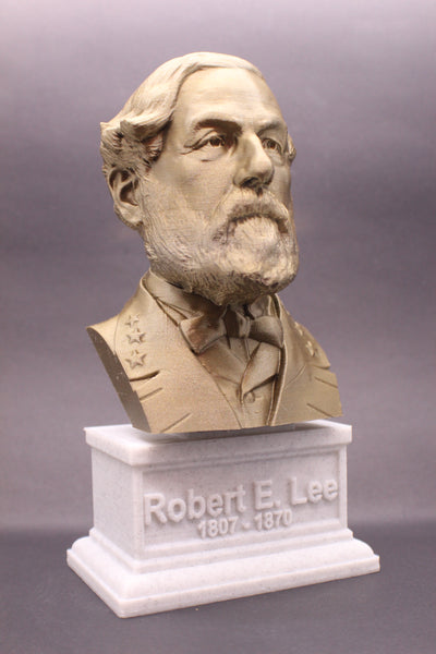 Robert E Lee American Civil War General Sculpture Bust on Box Plinth
