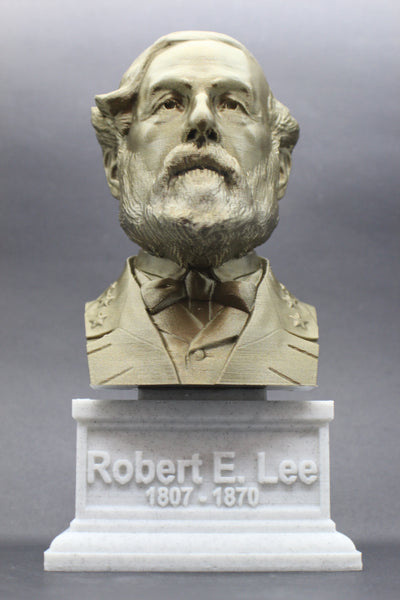 Robert E Lee American Civil War General Sculpture Bust on Box Plinth