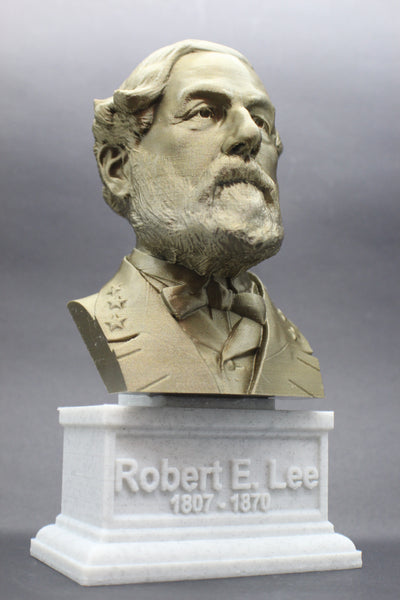 Robert E Lee American Civil War General Sculpture Bust on Box Plinth