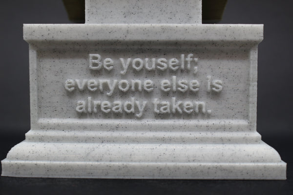 Oscar Wilde, Irish Poet and Playwright, Sculpture Bust on Box Plinth