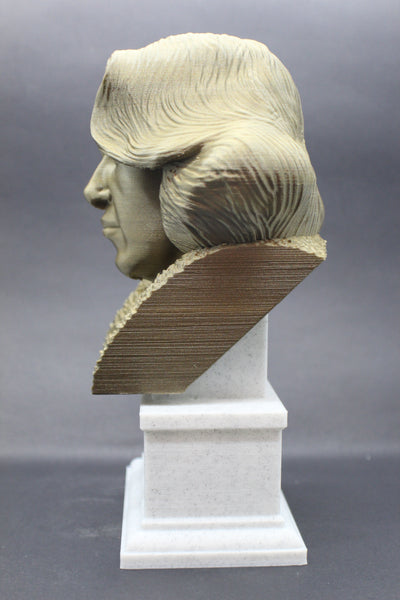 Oscar Wilde, Irish Poet and Playwright, Sculpture Bust on Box Plinth