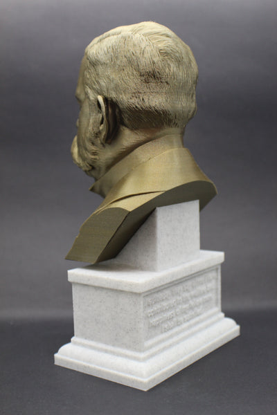 George Westinghouse Jr. Famous American Businessman and Engineer Sculpture Bust on Box Plinth