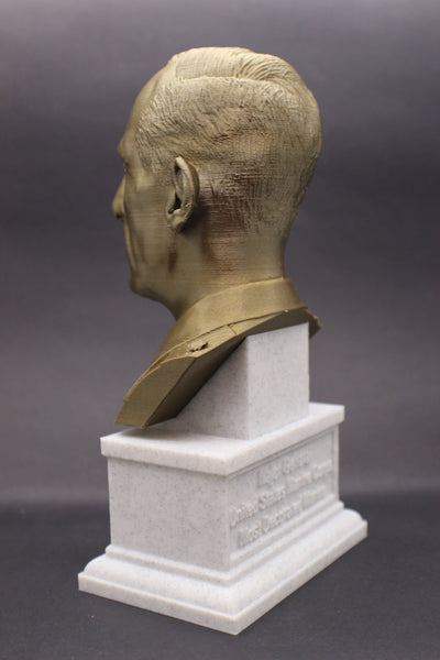 Smedley Butler Most Decorated and Marine Major General Sculpture Bust on Box Plinth